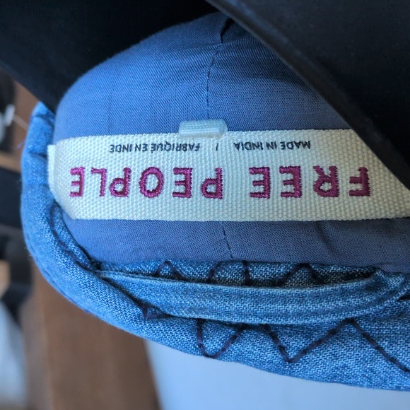 ✨ Nwt Free People Quinn Denim Quilted Jacket Size Extra Large - Picture 6 of 8